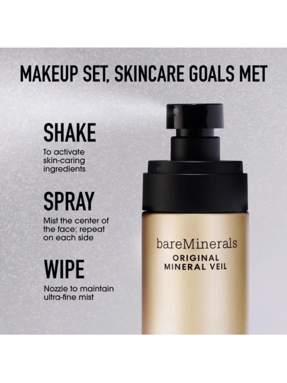 bareMinerals Original Mineral Veil Setting Spray - Gold, Black, White